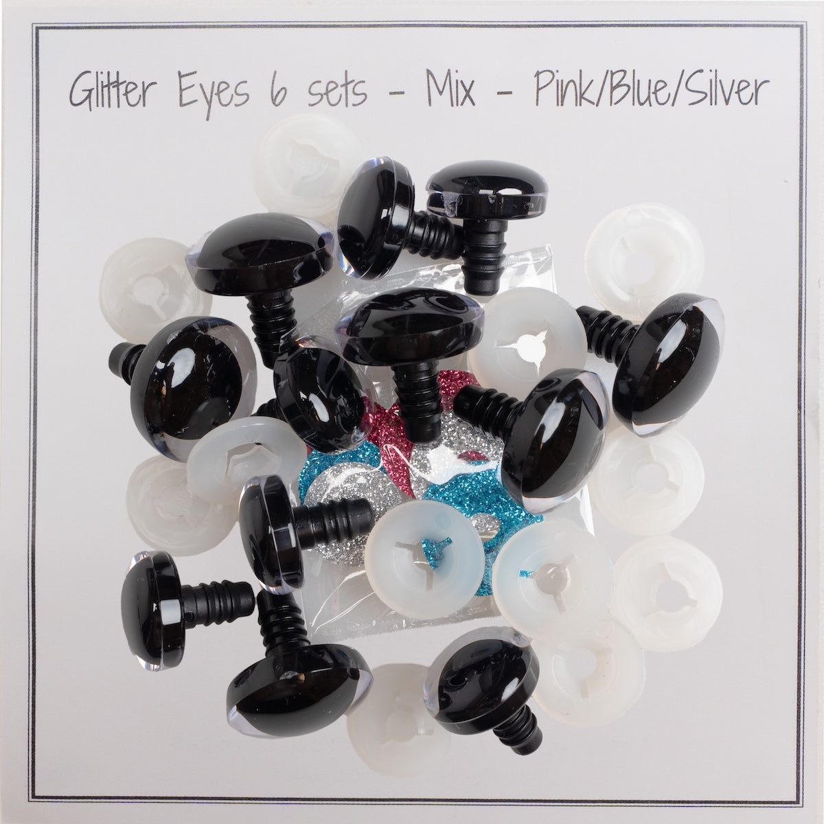 Glitter Safety Eyes – 6 Pairs (20 mm & 25 mm)