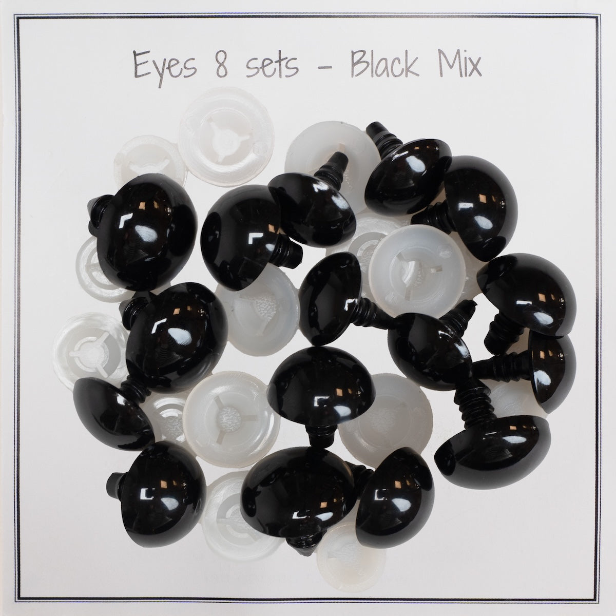 Black Safety Eyes – 8 Pairs (20 mm, 22 mm, 24 mm)