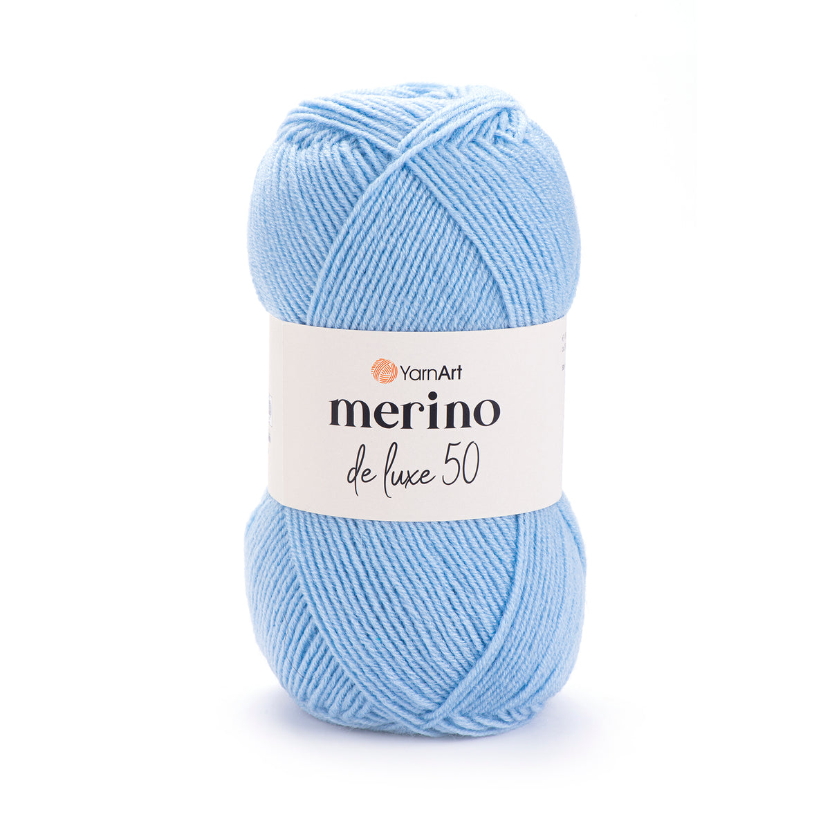 YarnArt Merino DeLuxe 50 215 Puderblå – ull- och akrylgarn
