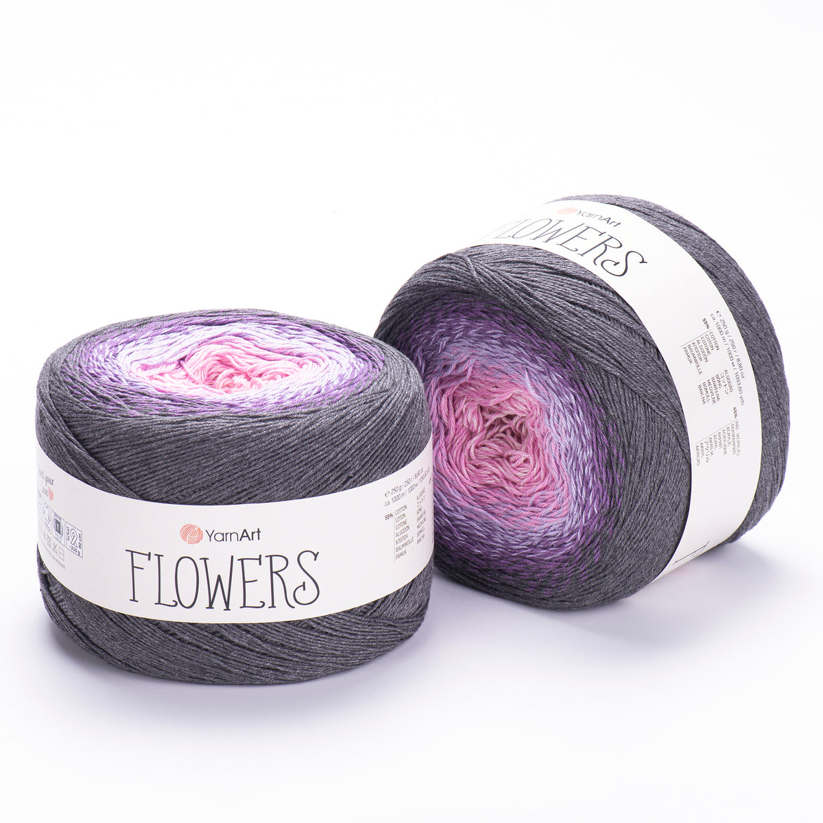 YarnArt Flowers 276 Глициния и полночь – пряжа из хлопка и акрила с переходами цвета