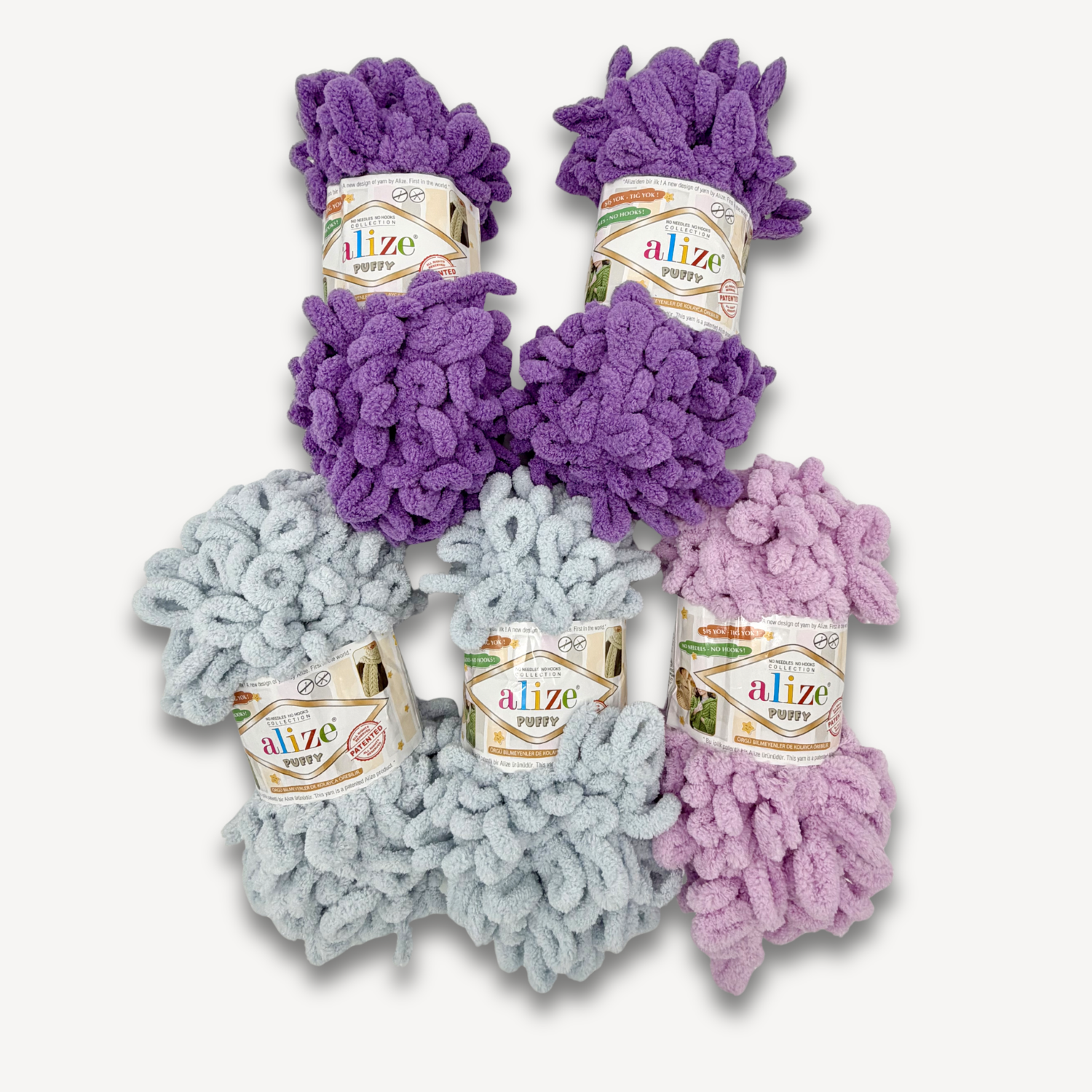 Set di 5 gomitoli Alize Puffy