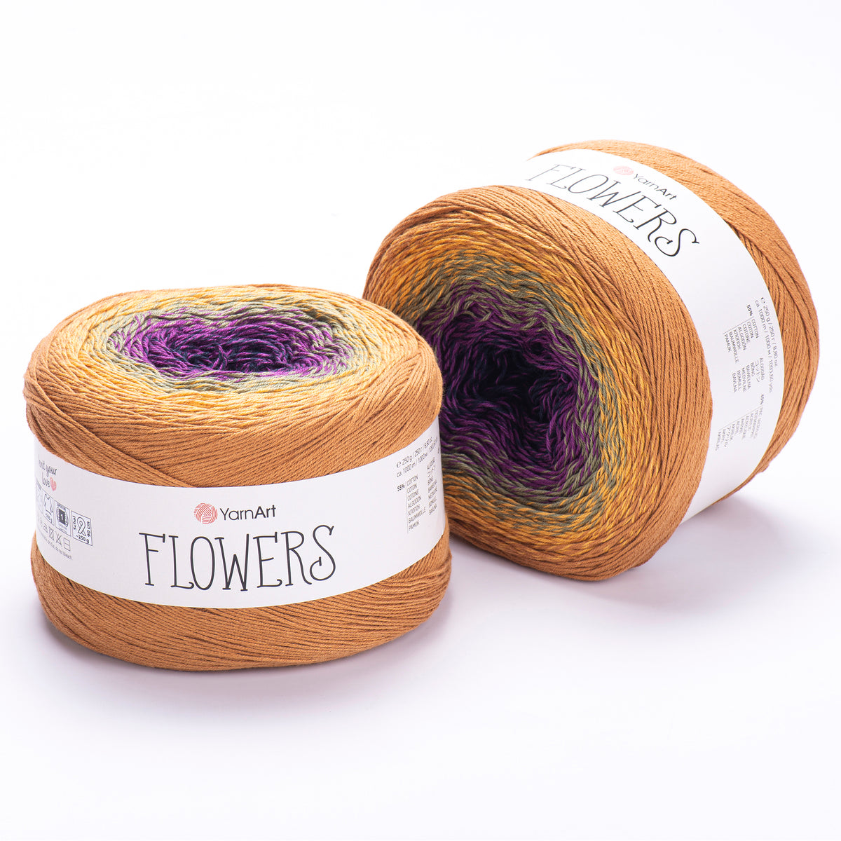 YarnArt Flowers 315 Глубокий тёмно-синий – пряжа из хлопка и акрила с переходами цвета