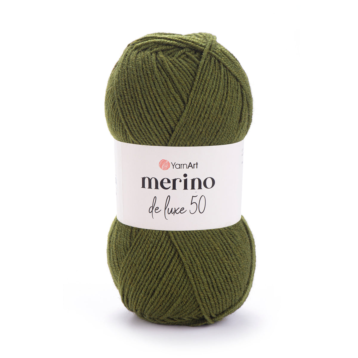 YarnArt Merino DeLuxe 50 530 Mörkoliv – ull- och akrylgarn