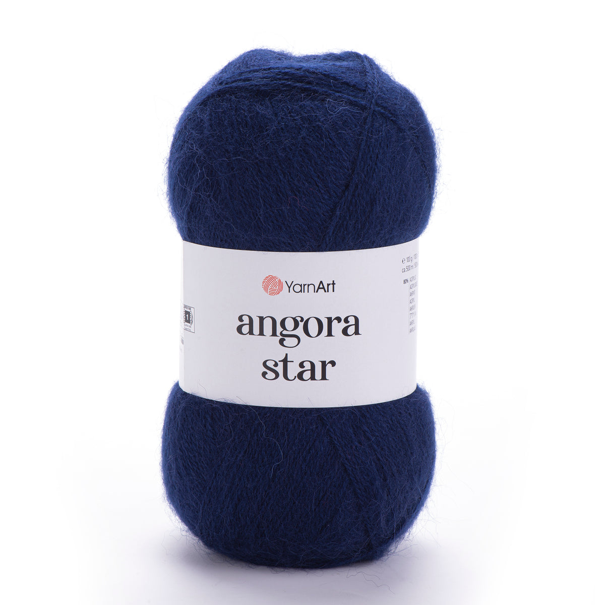 YarnArt Angora Star 583 Глубокий тёмно-синий – пушистая пряжа из акрила с шерстью