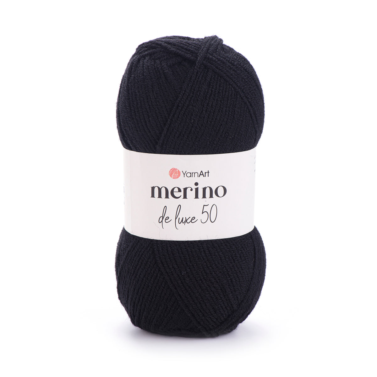 YarnArt Merino DeLuxe 50 585 Svart – ull- och akrylgarn
