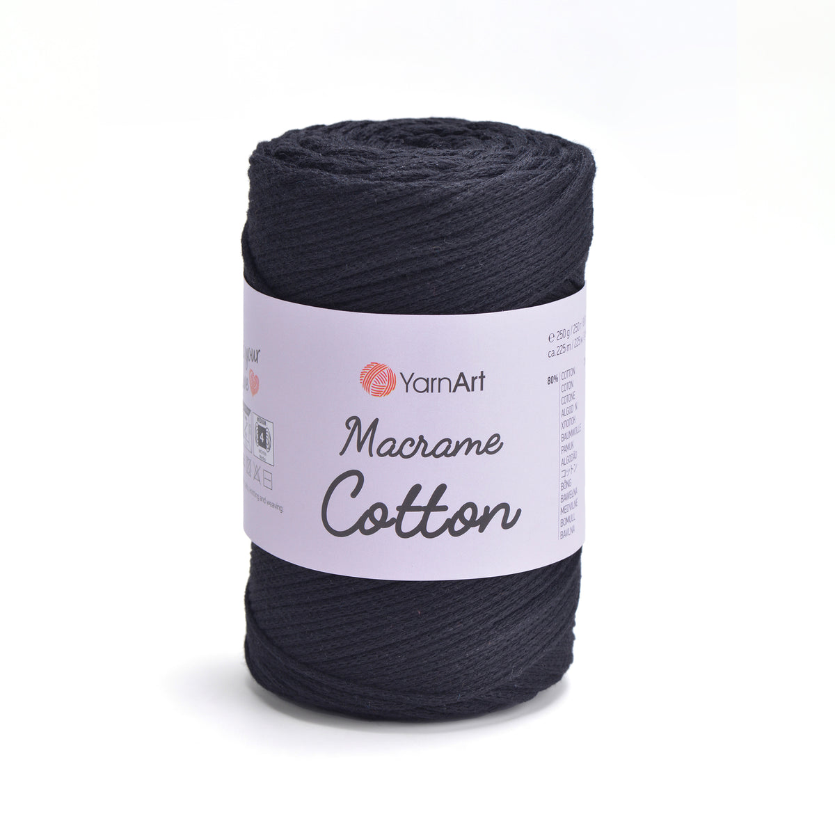 YarnArt Macrame Cotton 750 Глубокий тёмно-синий – плетёный шнур для макраме