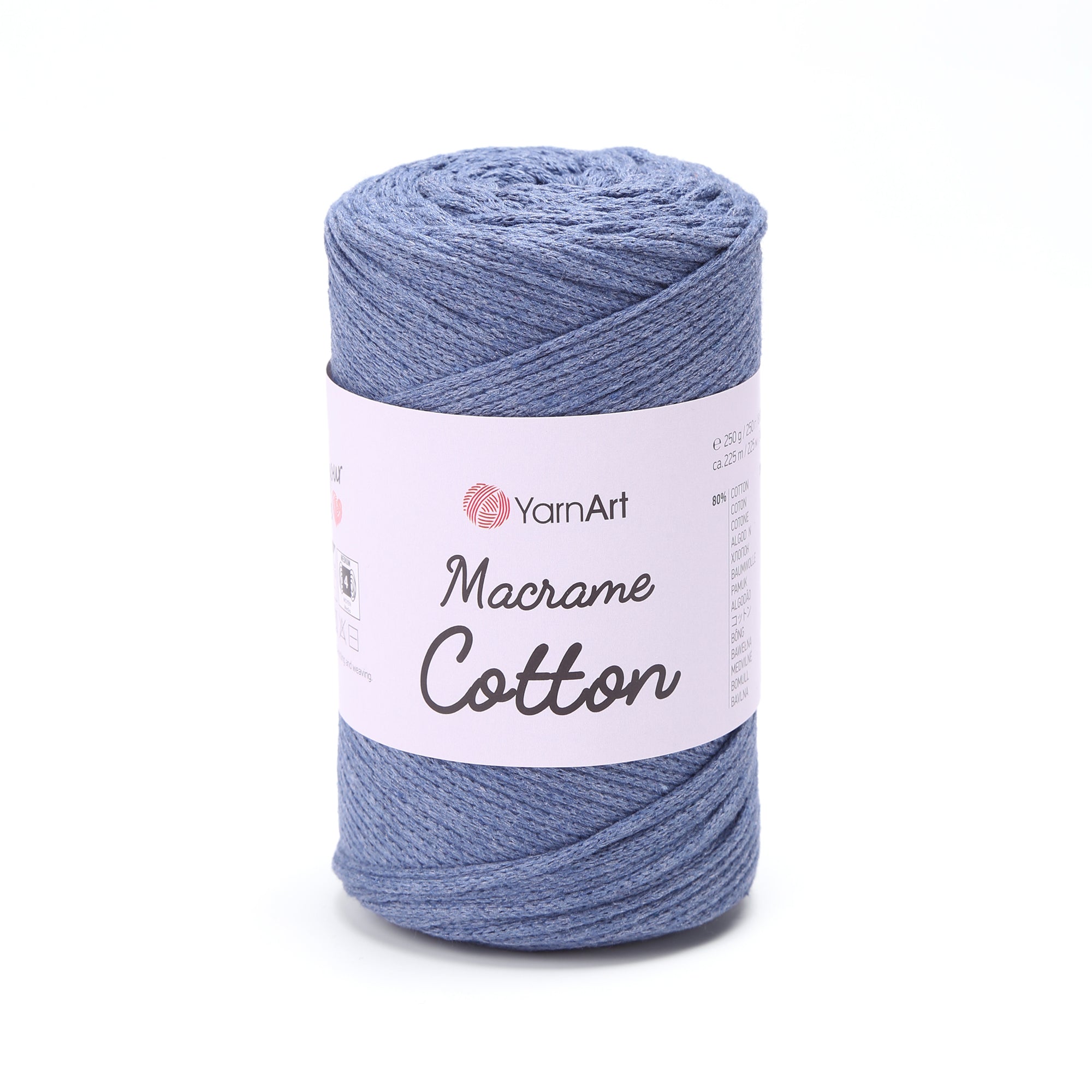 YarnArt Macrame Cotton 761 Джинсовый – плетёный шнур для макраме