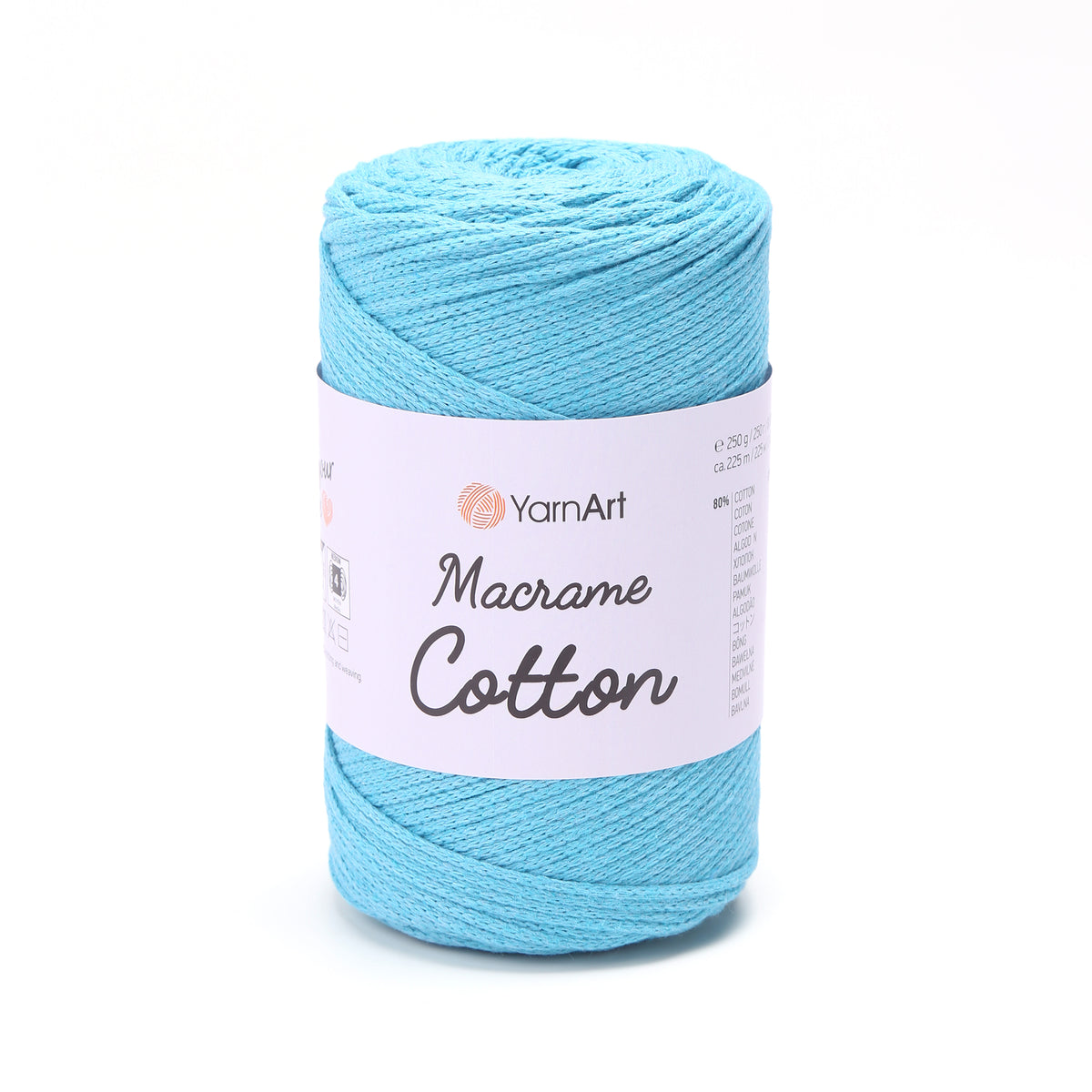 YarnArt Macrame Cotton 763 Бирюзовый – плетёный шнур для макраме