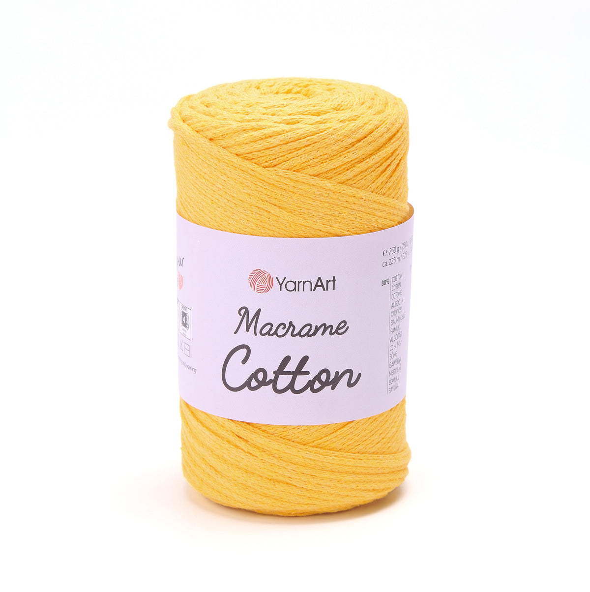 YarnArt Macrame Cotton 764 Жёлтый – плетёный шнур для макраме