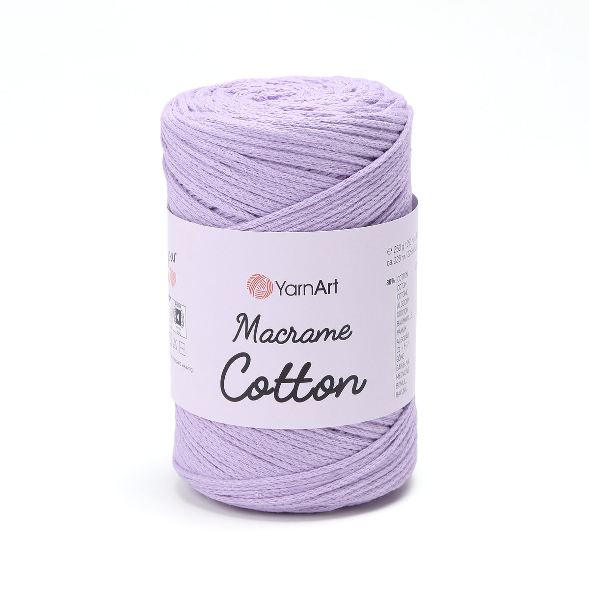 YarnArt Macrame Cotton 765 Лавандовый – плетёный шнур для макраме