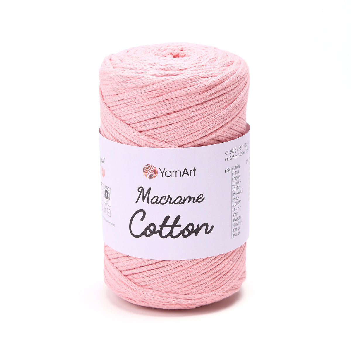 YarnArt Macrame Cotton 767 Светло-розовый – плетёный шнур для макраме