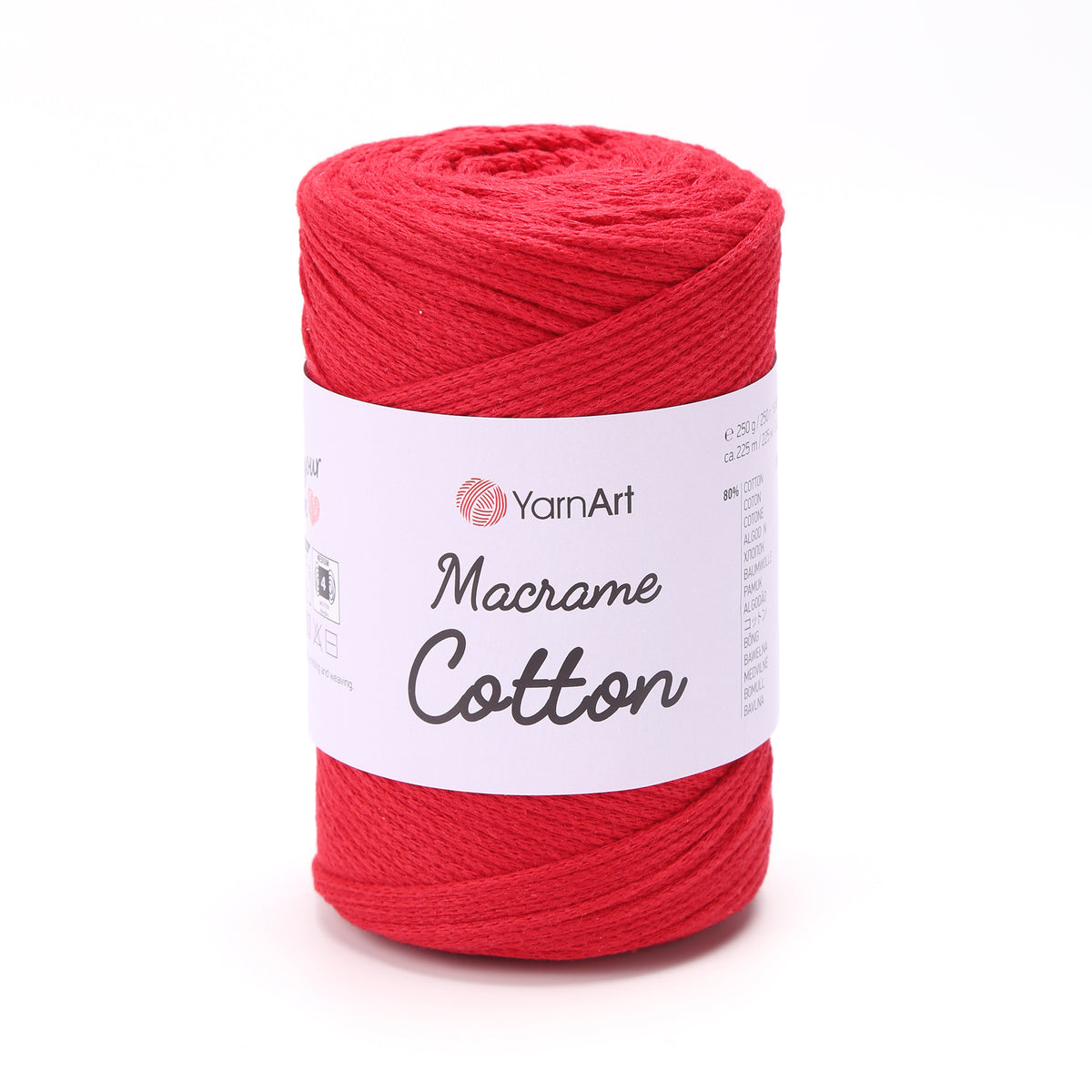 YarnArt Macrame Cotton 773 Алый – плетёный шнур для макраме