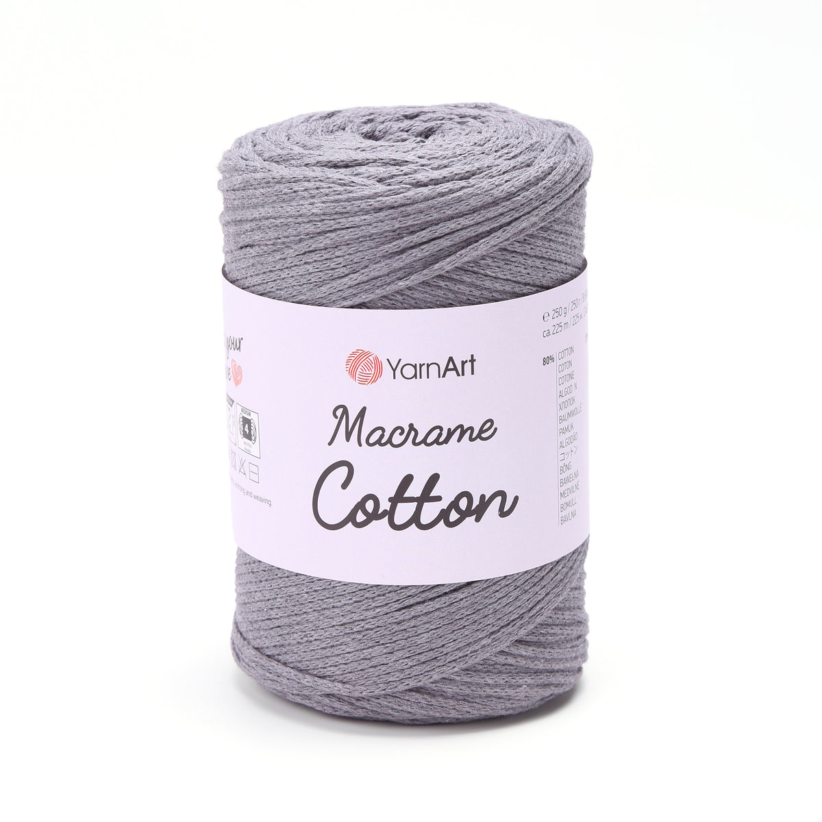 YarnArt Macrame Cotton 774 Сланцевый – плетёный шнур для макраме