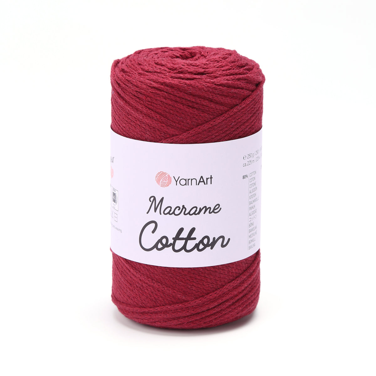 YarnArt Macrame Cotton 781 Винный – плетёный шнур для макраме