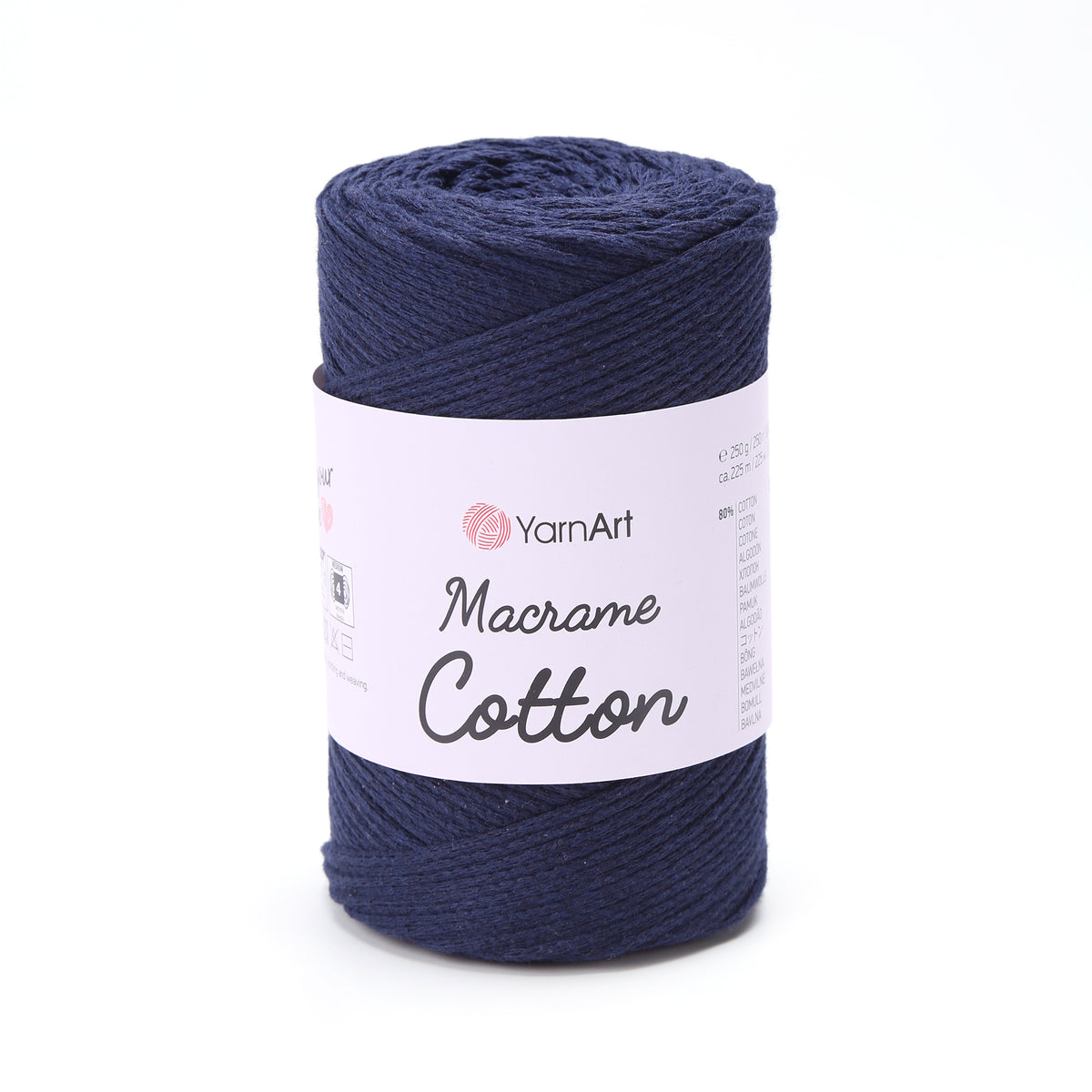 YarnArt Macrame Cotton 784 Тёмно-синий – плетёный шнур для макраме