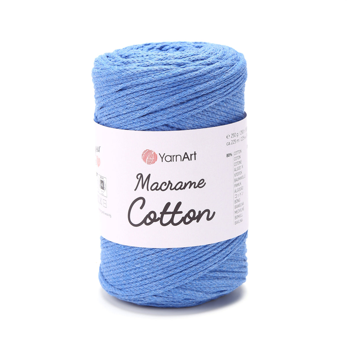 YarnArt Macrame Cotton 786 Васильковый – плетёный шнур для макраме