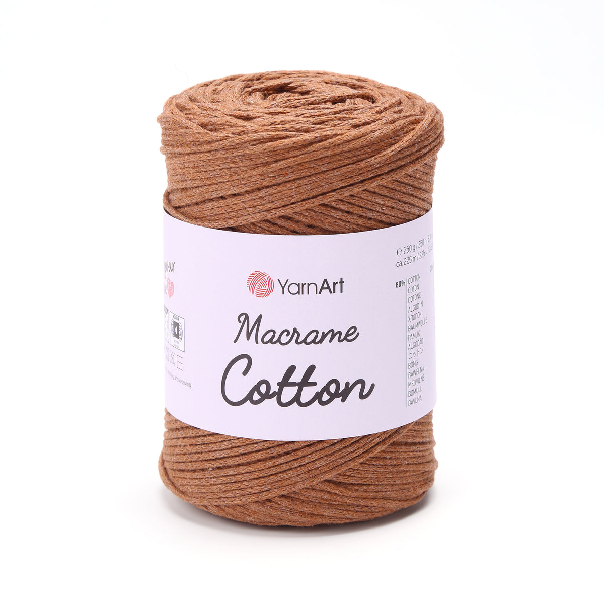 YarnArt Macrame Cotton 788 Коричный – плетёный шнур для макраме