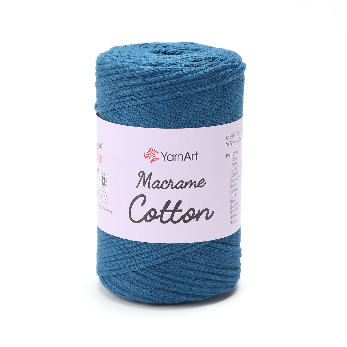 YarnArt Macrame Cotton 789 Глубокое море – плетёный шнур для макраме