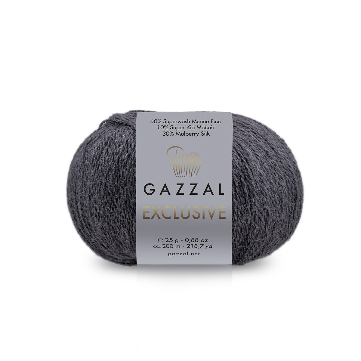 Gazzal Exclusive 9922 Anthracite – merino silk mohair yarn