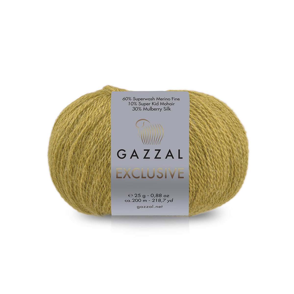 Gazzal Exclusive 9928 Mustard – merino silk mohair yarn