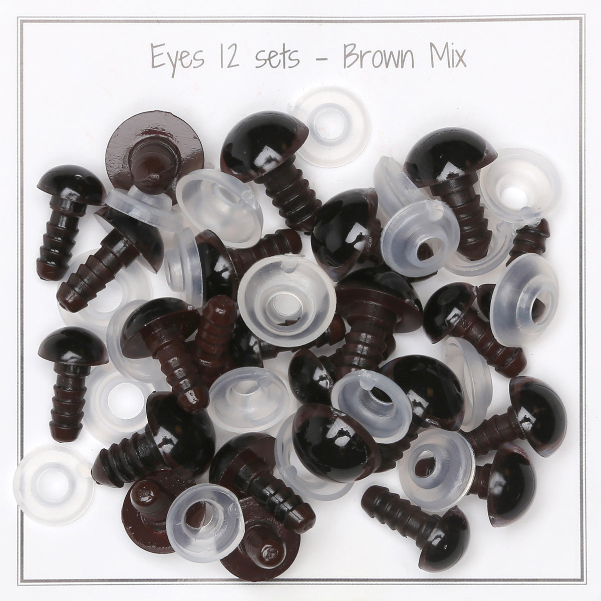 Brown Safety Eyes – Mix Pack (12 Pairs)