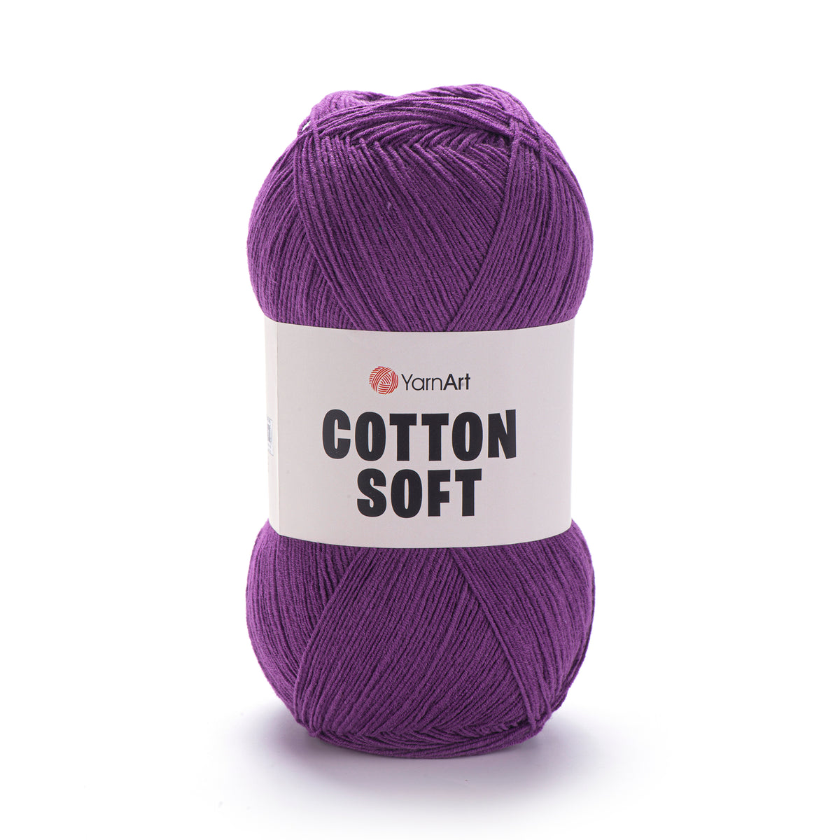 YarnArt Cotton Soft 50 Baklažano – ploni medvilnės ir akrilo siūlai