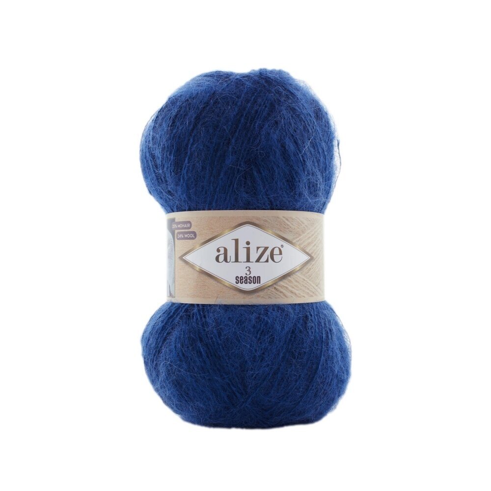 Alize 3 Season 409 Индиго – лёгкая пряжа из акрила с мохером и шерстью