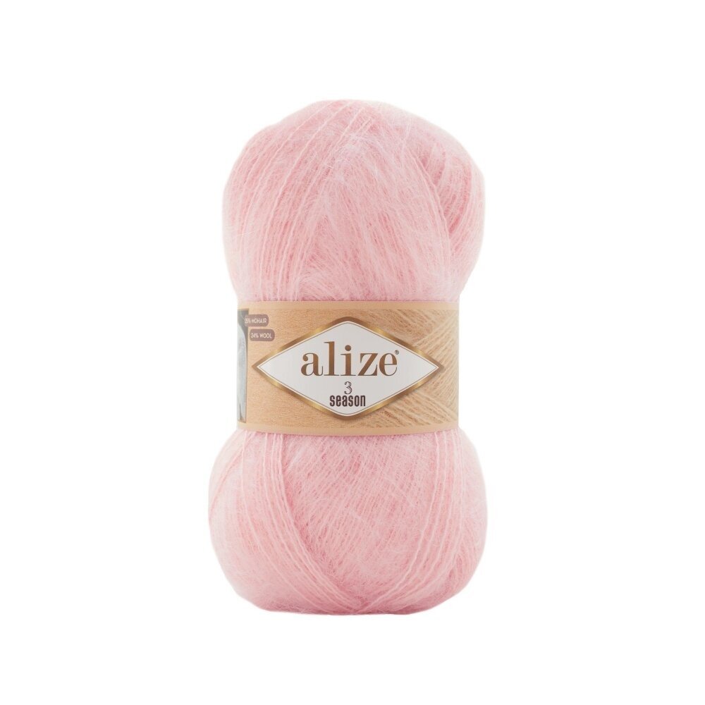 Alize 3 Season 271 Пудрово-розовый – лёгкая пряжа из акрила с мохером и шерстью