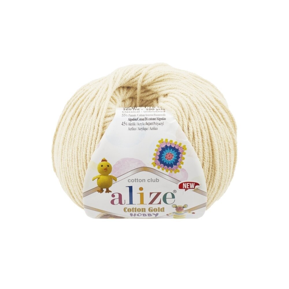 Alize Cotton Gold Hobby 01 Cream – cotton acrylic yarn