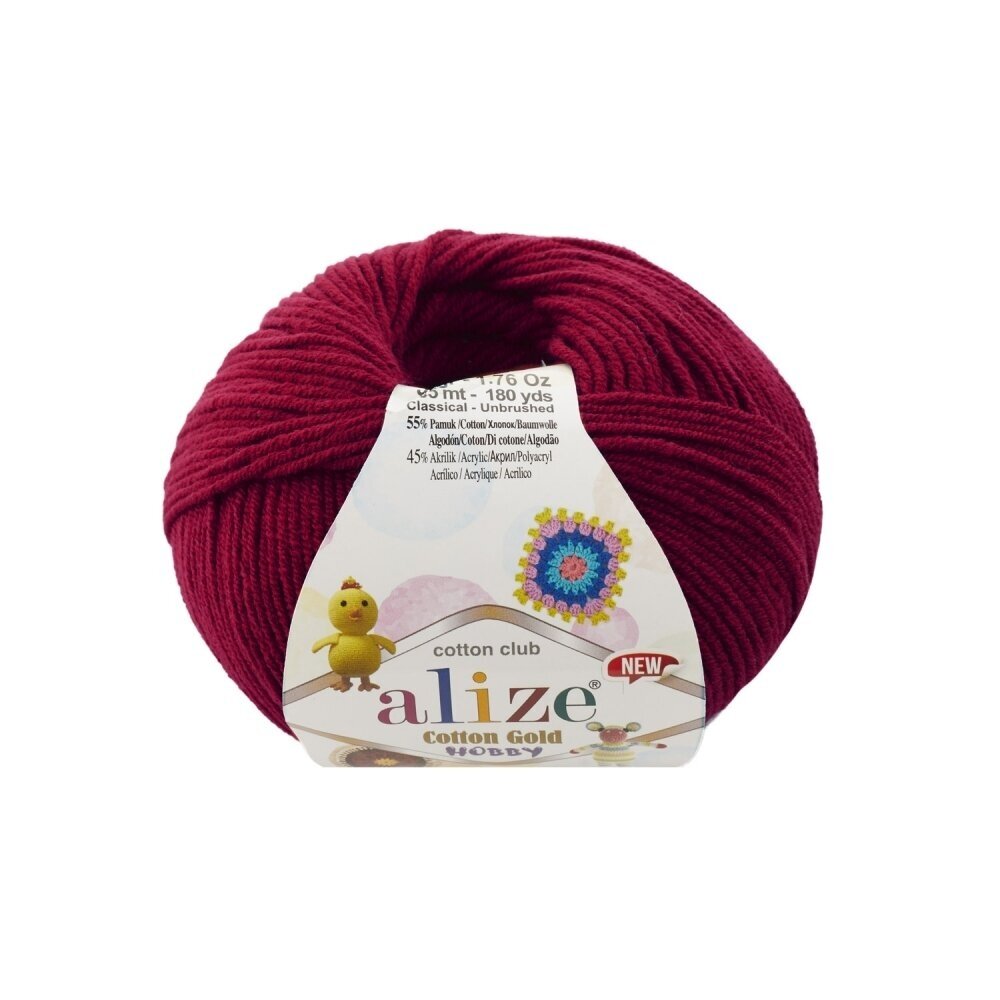 Alize Cotton Gold Hobby 390 Wine – cotton acrylic yarn