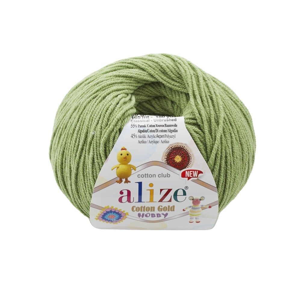 Alize Cotton Gold Hobby 485 Light Green – cotton acrylic yarn