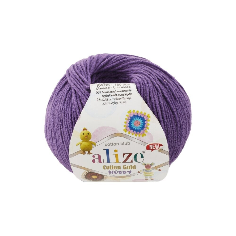 Alize Cotton Gold Hobby 44 Purple – cotton acrylic yarn
