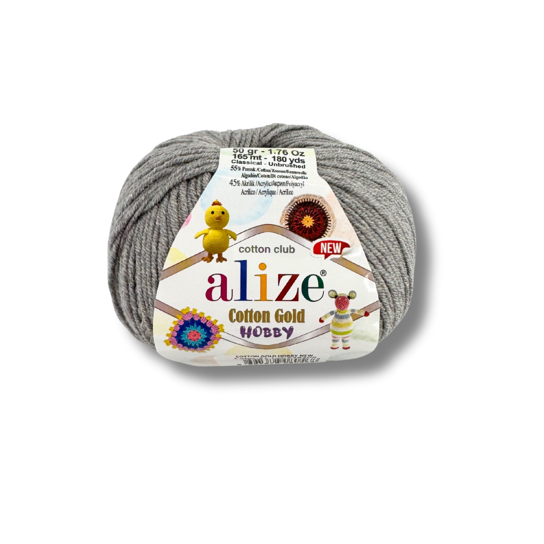 Alize Cotton Gold Hobby 21 Grey Melange – cotton acrylic yarn