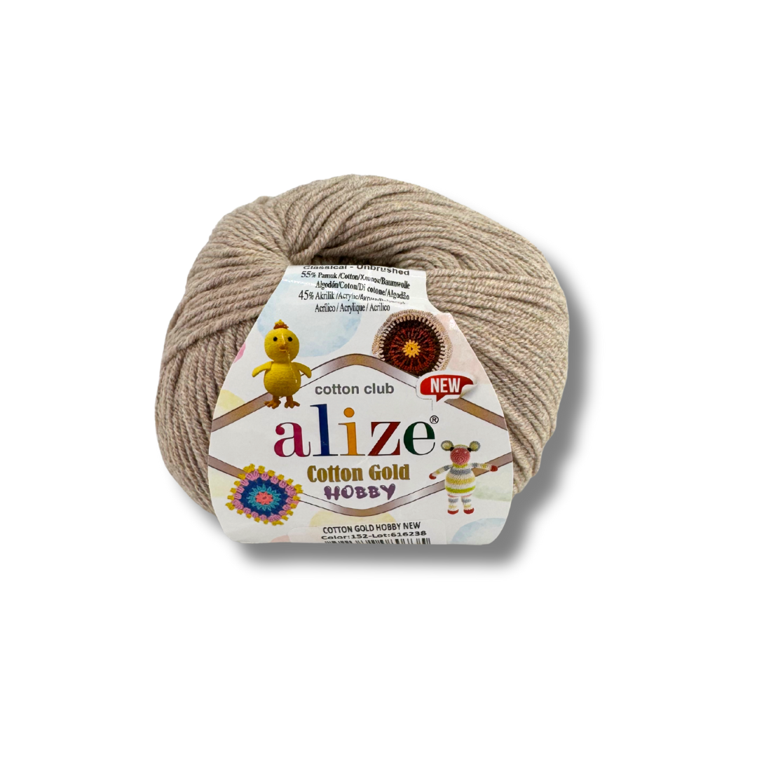 Alize Cotton Gold Hobby 152 Beige Melange – cotton acrylic yarn