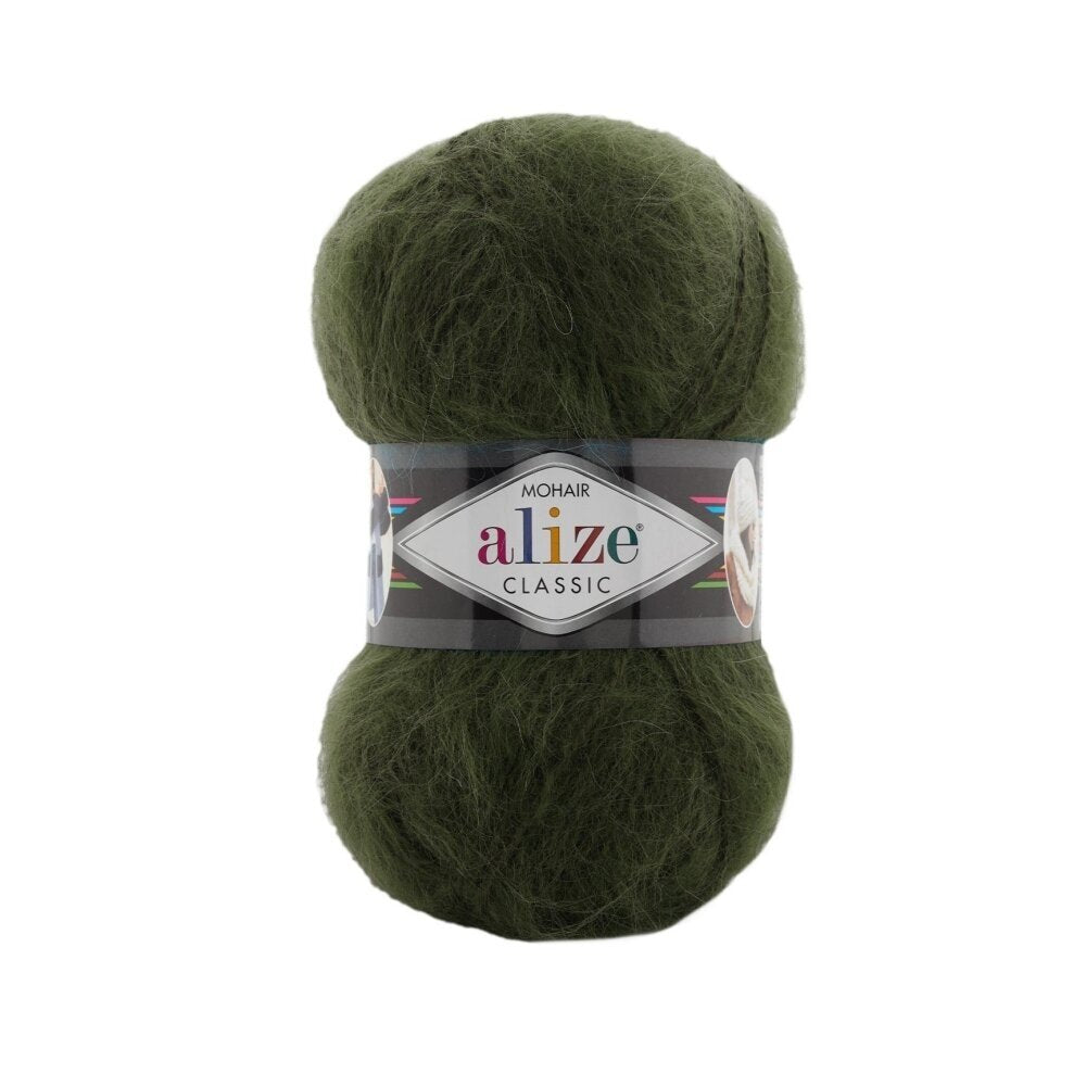 Alize Mohair Classic 620 Tamsių alyvuogių – akrilo siūlai su moheriu ir vilna