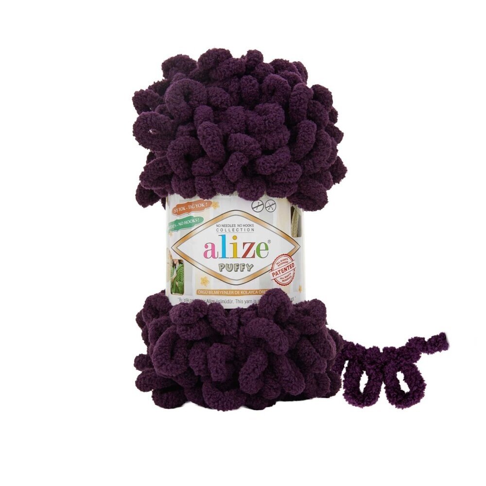 Alize Puffy 986 Tumši plūmju – dzija ar cilpām