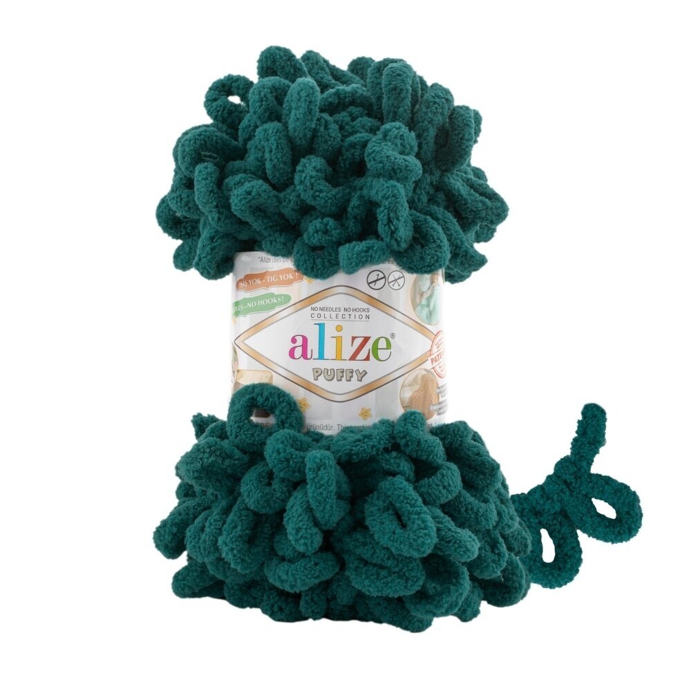 Alize Puffy 426 Tumši zilzaļa – dzija ar cilpām