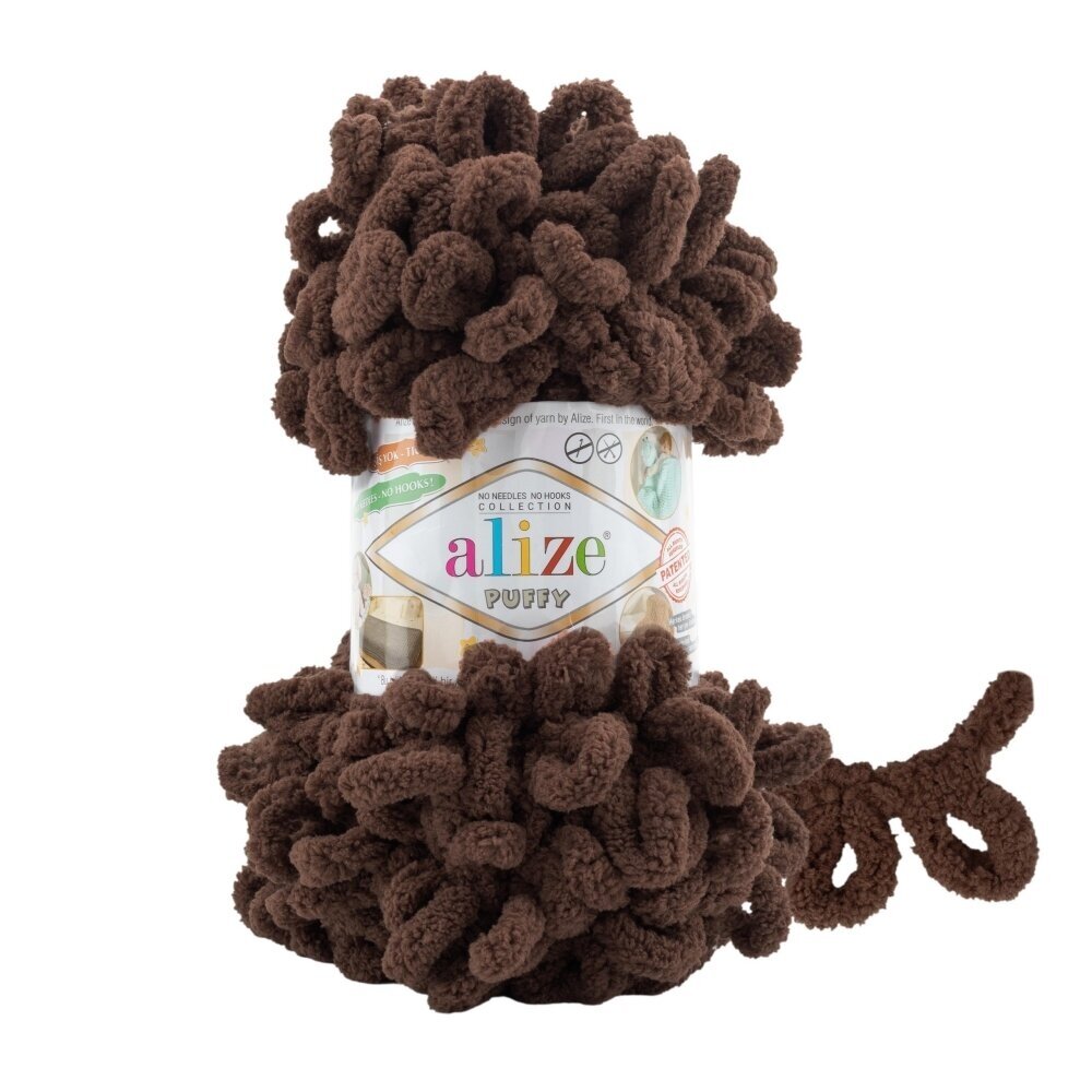 Alize Puffy 493 Brūna – dzija ar cilpām