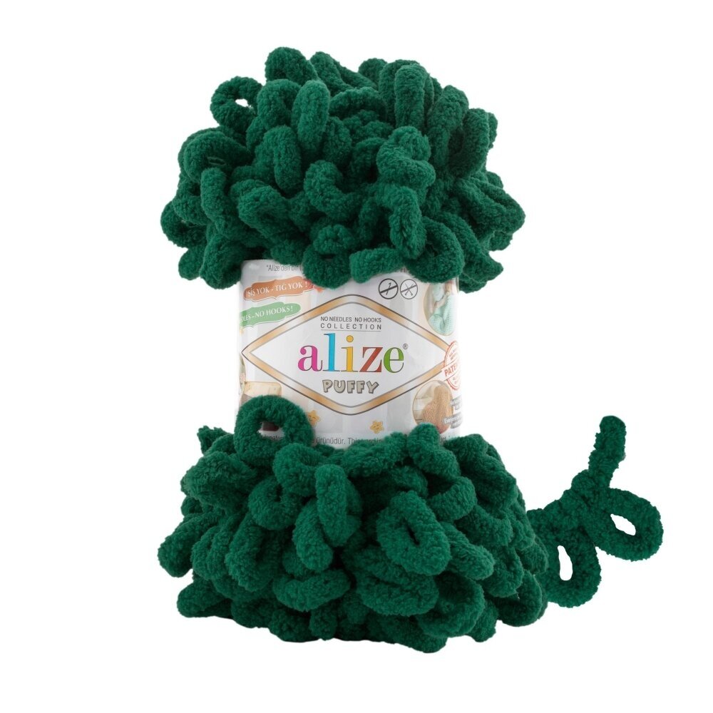 Alize Puffy 30 Tumši zaļa – dzija ar cilpām
