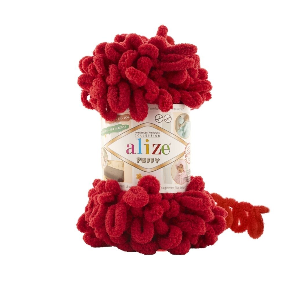 Alize Puffy 106 Sarkana – dzija ar cilpām