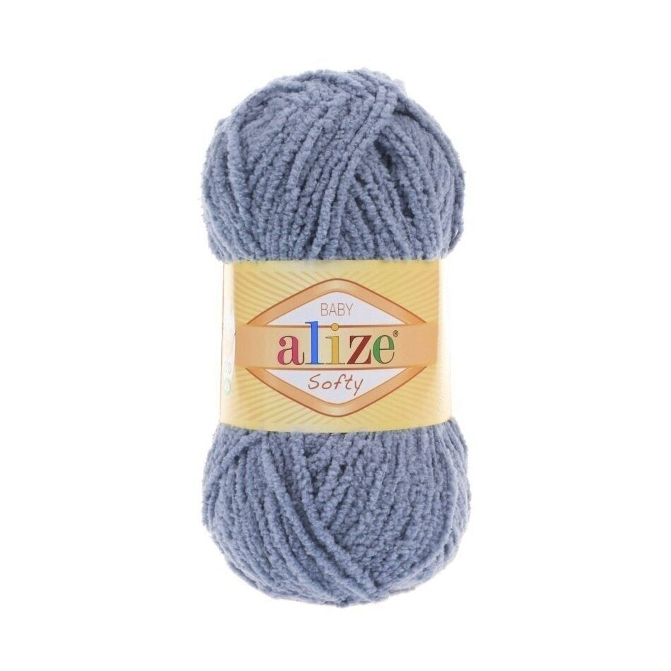 Alize Softy Baby 402 Bleu acier – fil peluche bébé