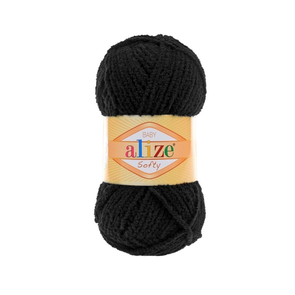 Alize Softy Baby 1060 Noir – fil peluche bébé