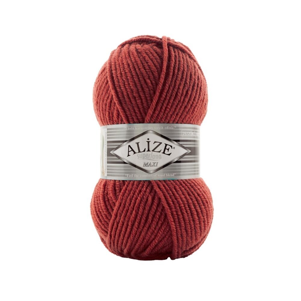 Alize Superlana Maxi 456 Кирпичный – толстая пряжа с шерстью