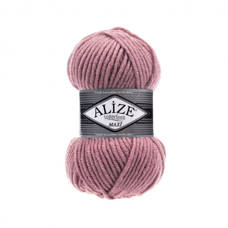 Alize Superlana Maxi 204 Чайная роза – толстая пряжа с шерстью