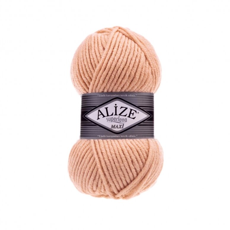 Alize Superlana Maxi 502 Персиковый – толстая пряжа с шерстью