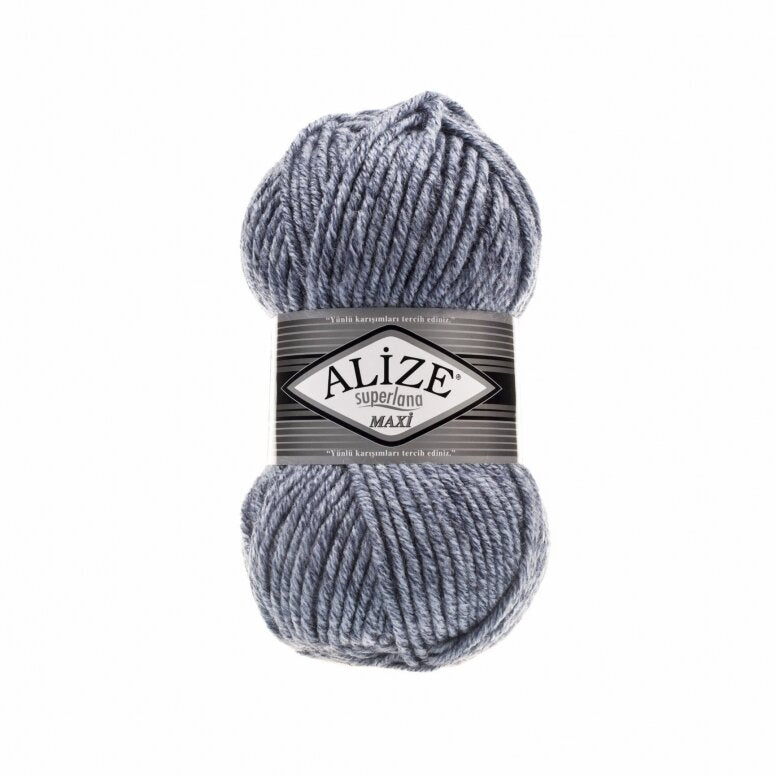 Alize Superlana Maxi 806 Сланцевый – толстая пряжа с шерстью