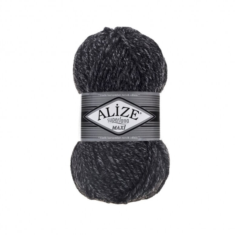 Alize Superlana Maxi 800 Антрацитовый – толстая пряжа с шерстью