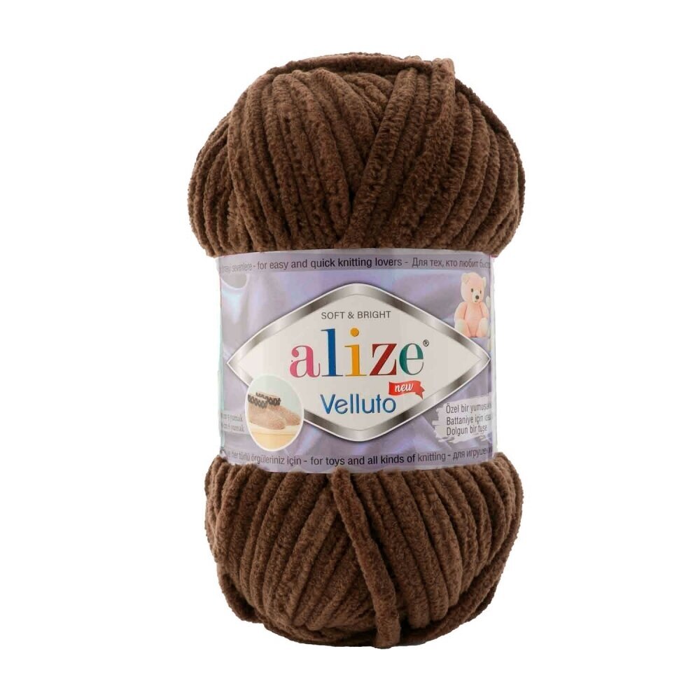Alize Velluto 493 Marrone – ciniglia spessa