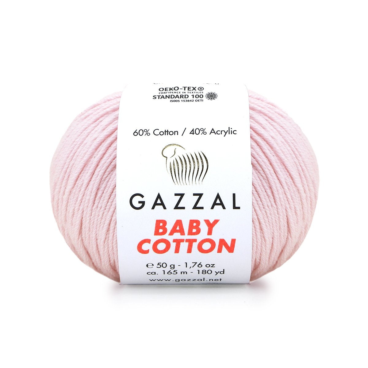 Gazzal Baby Cotton 3411 Beebiroosa – puuvilla-akrüülist beebilõng