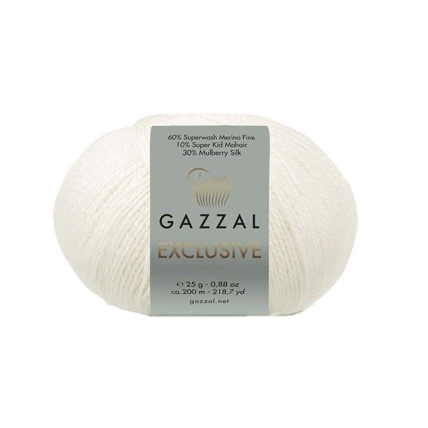 Gazzal Exclusive 9909 Cream – merino silk mohair yarn